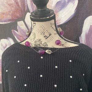 SOLD!! Purple & Silver Bead Double Necklace
